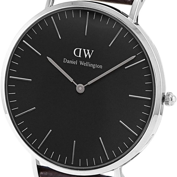 Daniel Wellington Classic York DW00100134 Black Dial Brown Leather Strap Watch - Picture 2 of 5